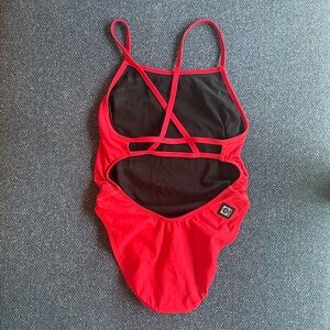 JOLYN:  "Darren" Style Swim Onesie, Size 26, Red